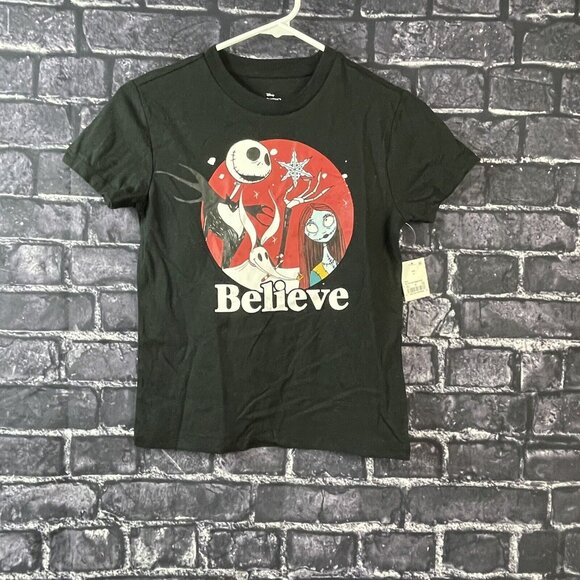 The Nightmare before Christmas Kids SMALL Top Jack Sally Zero Believe Xmas - Picture 1 of 6